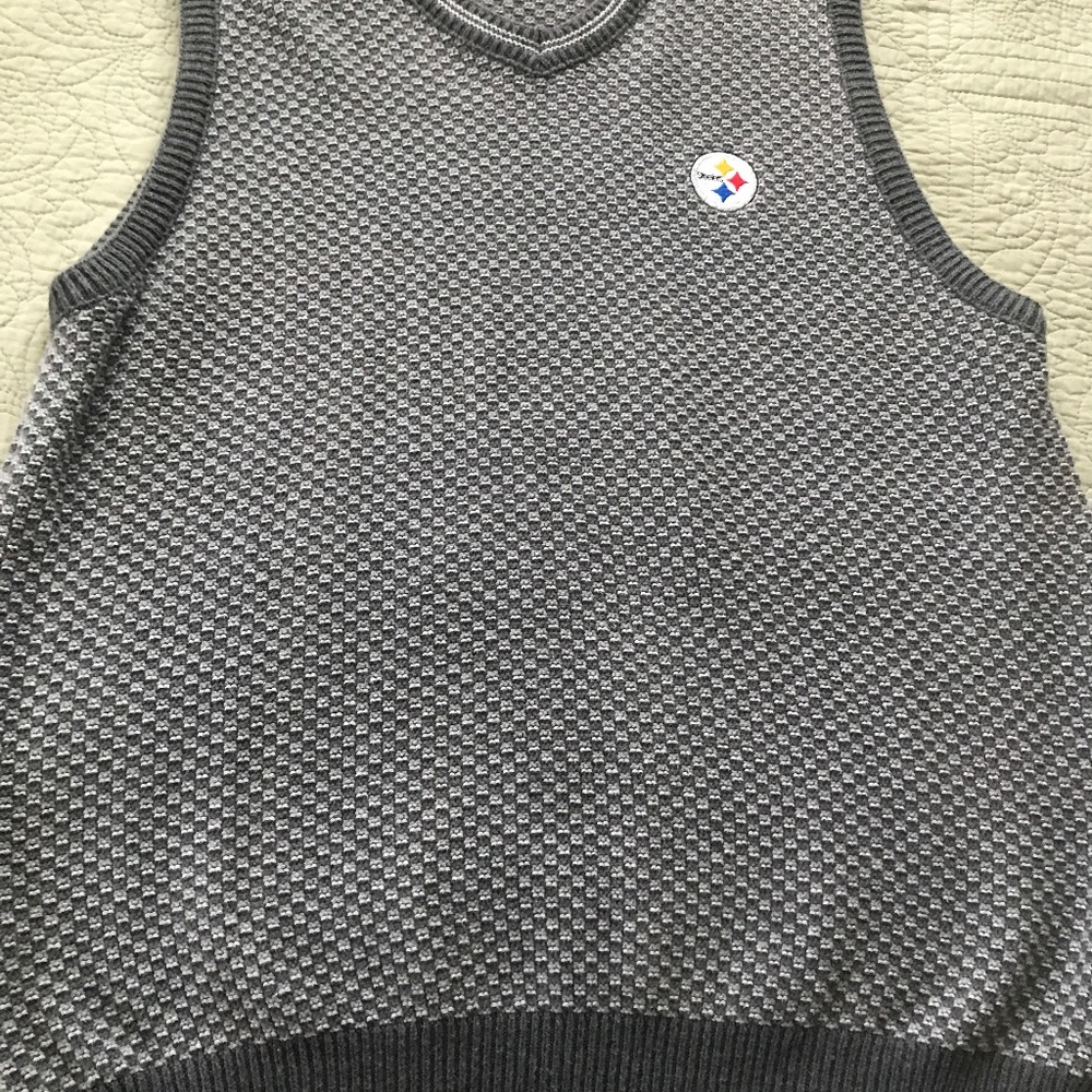 LEE SPORT men's gray knit vest steelers size m
